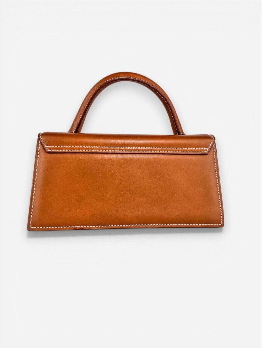 Jacquemus Le Chiquito Long Light Brown Calf Leather Top Handle Bag | New - Picture 2 of 9